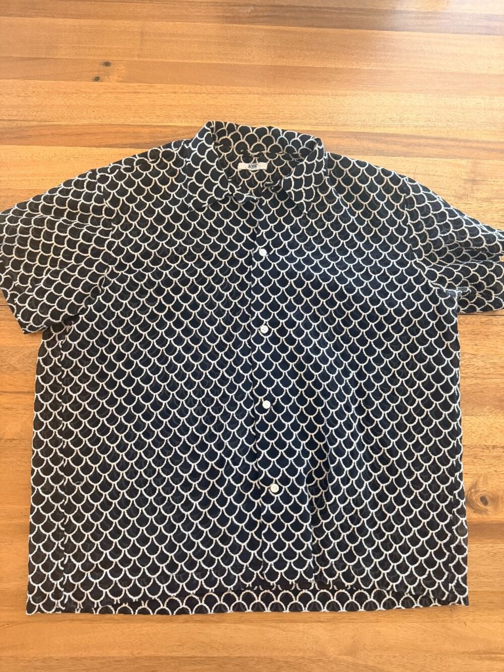 Bode Scallop Stitch Short Sleeve Shirt — L/XL